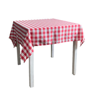 Algemeen Er is een trend toonhoogte Huur nu onze tafellinnen rood-wit geblokt, leuk om de tafels te decoreren